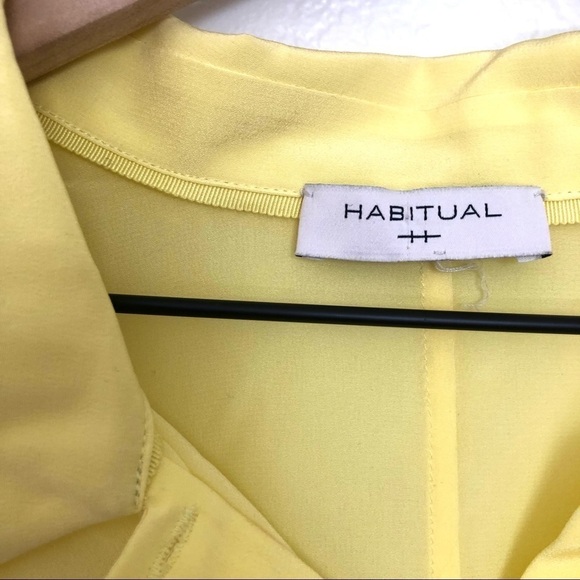 Habitual 100% Silk Button Down Blouse Yellow XL - Picture 4 of 6